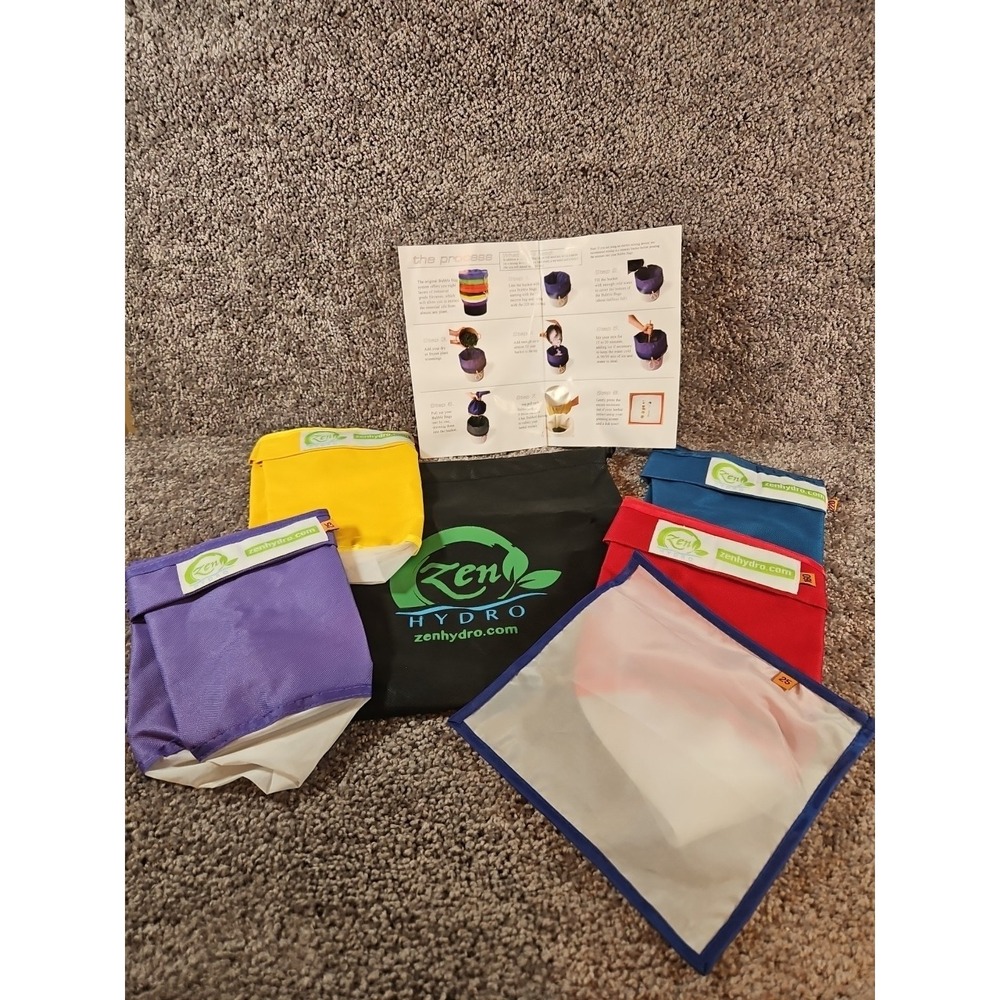 Zen Hydro Set Of 4 Extraction Bags With  Pressing Screen . 1 Gallon. New